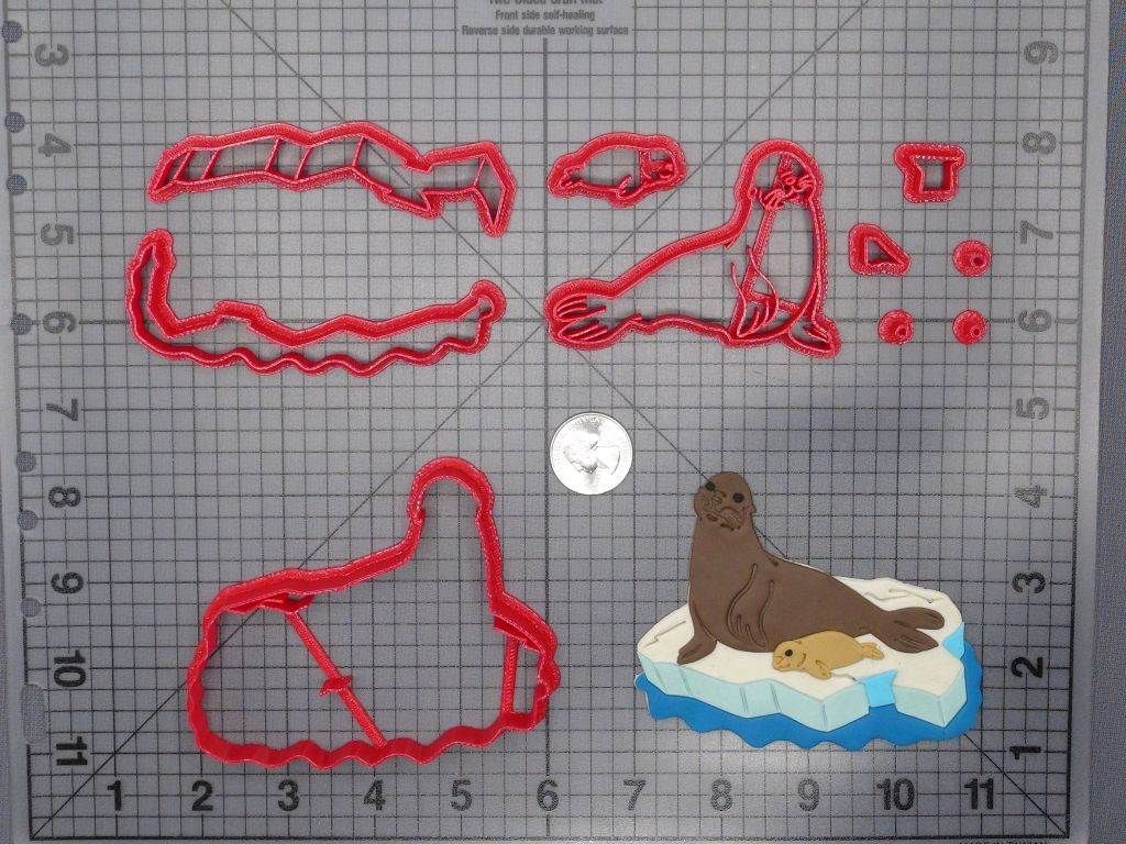 Mom and Baby Seal on Ice 266-F164 Cookie Cutter Set