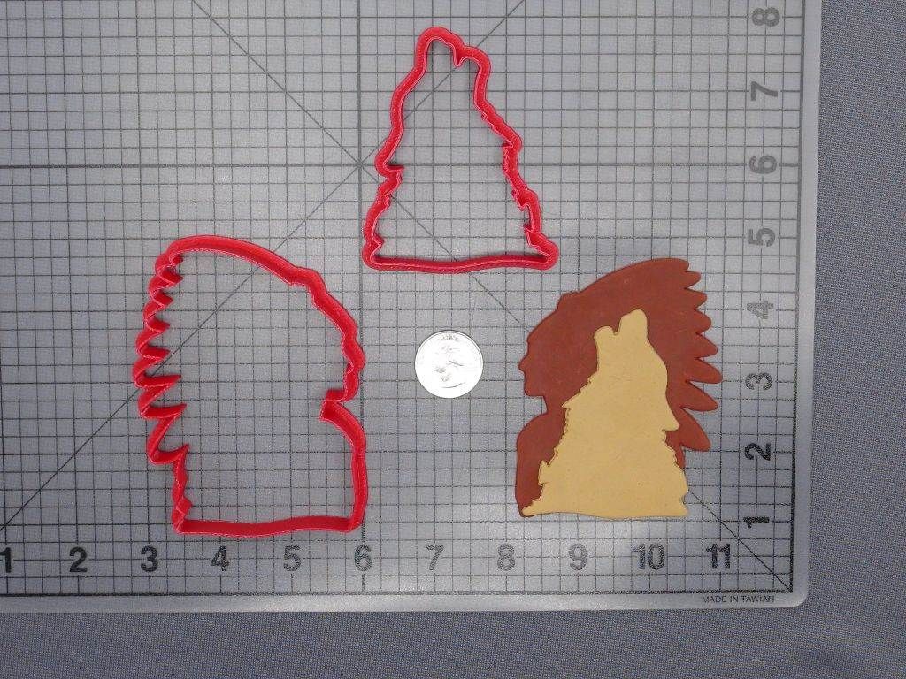 Native American and Wolf 266-E865 Cookie Cutter Set