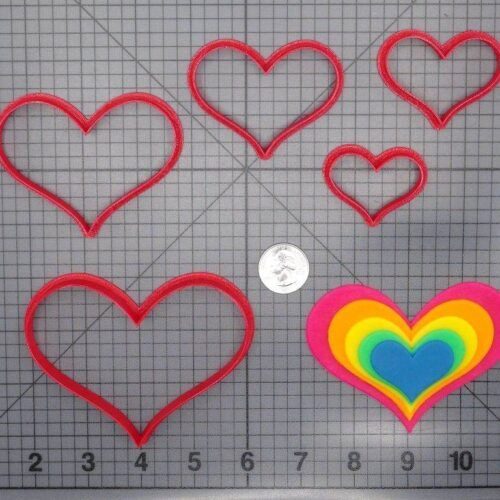 Rainbow Heart 266-F148 Cookie Cutter Set
