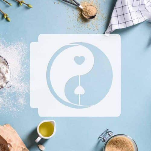 Yin and Yang with Hearts 783-D160 Stencil