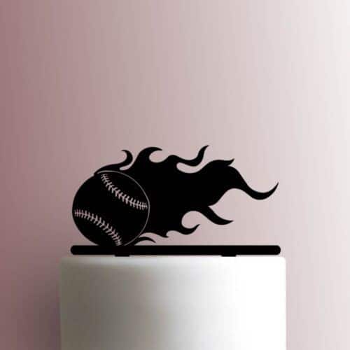Baseball in Flames 225-A491 Cake Topper
