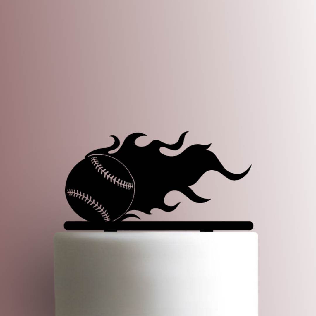 Baseball in Flames 225-A491 Cake Topper