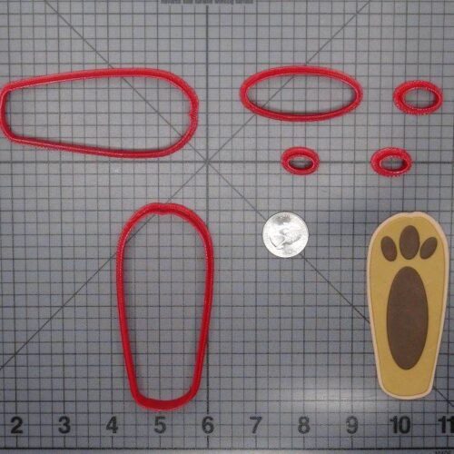 Bunny Rabbit Foot 266-F196 Cookie Cutter Set