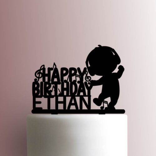 Custom CoComelon JJ Happy Birthday Name 225-A502 Cake Topper