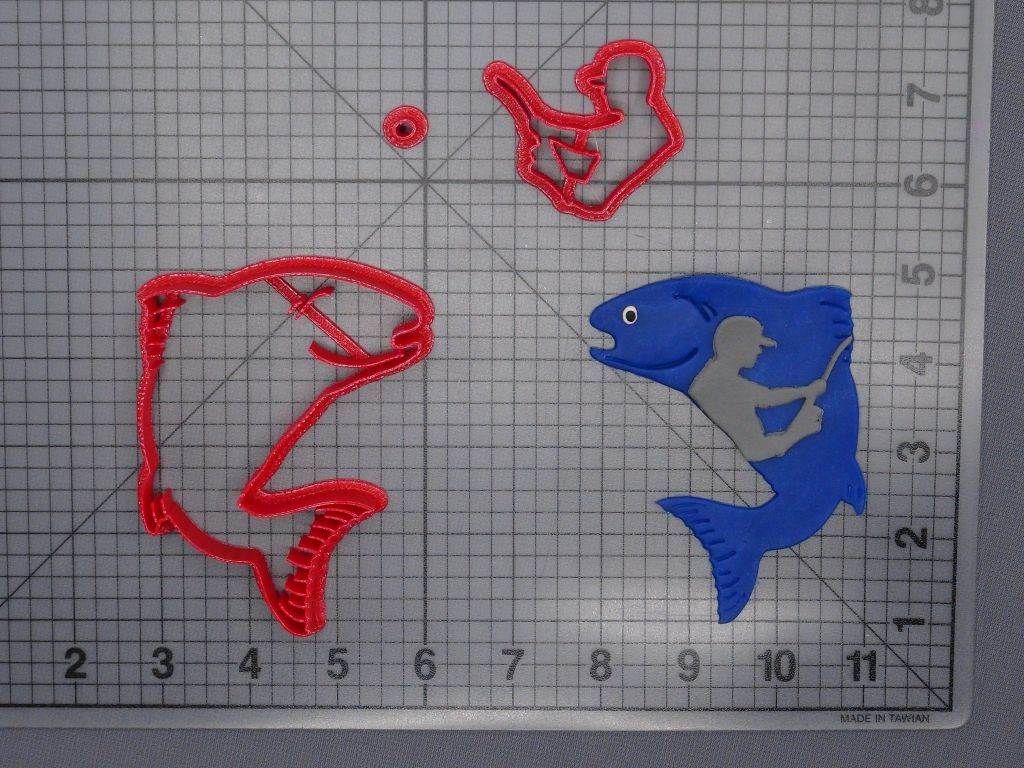 Fish and Fisherman Cameo 266-F771 Cookie Cutter Set