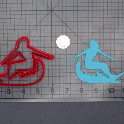 Girl Surfing on Wave 266-F635 Cookie Cutter Silhouette