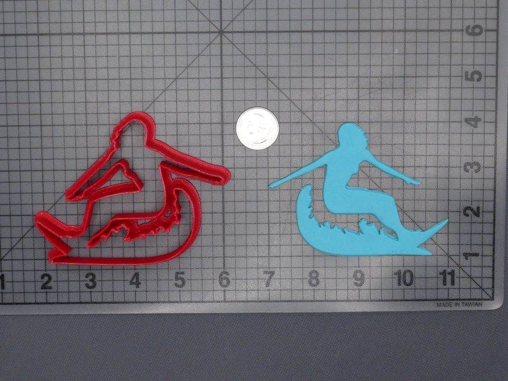 Girl Surfing on Wave 266-F635 Cookie Cutter Silhouette