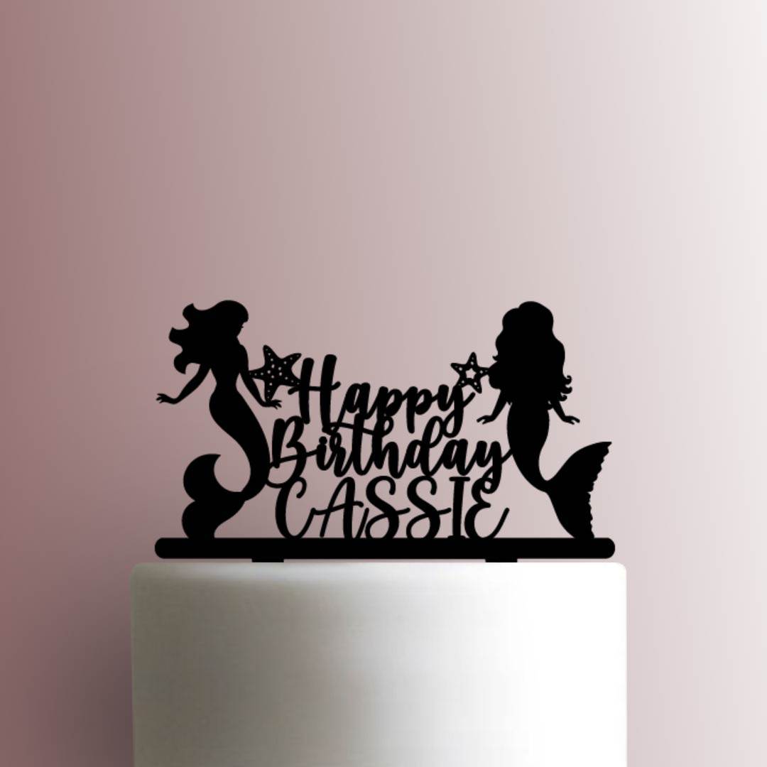 Mermaid Happy Birthday 225-A451 Custom Cake Topper