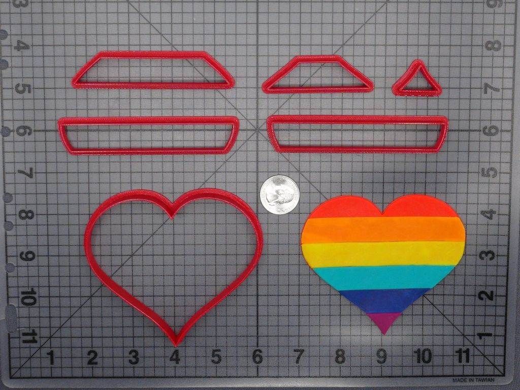 Rainbow Heart 266-F193 Cookie Cutter Set