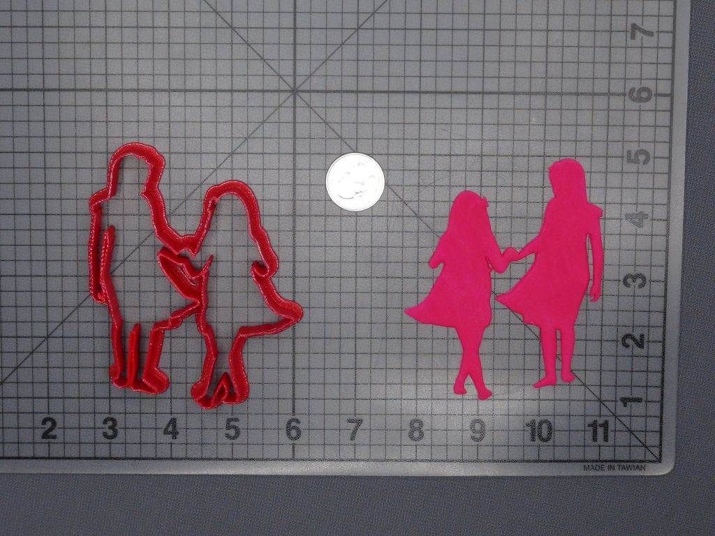 Sisters Holding Hands 266-F355 Cookie Cutter Silhouette