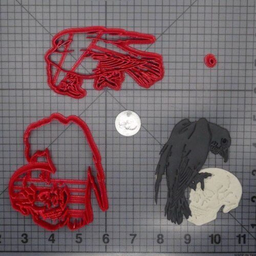 Skull and Crow Bird 266-F621 Cookie Cutter Set
