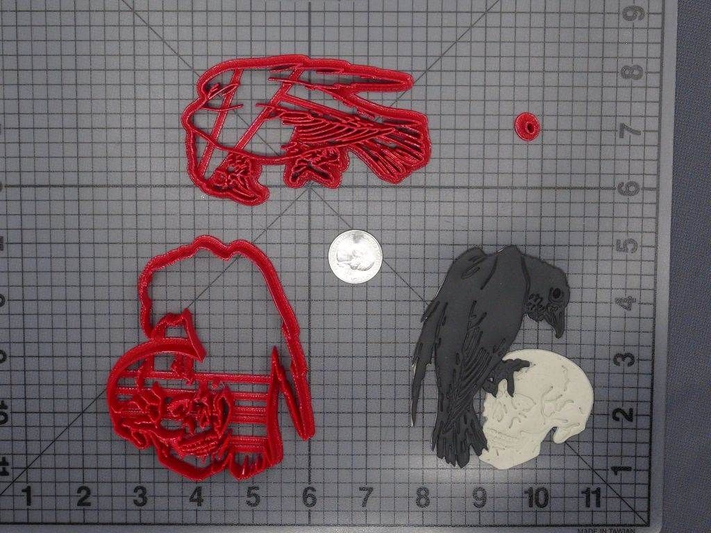 Skull and Crow Bird 266-F621 Cookie Cutter Set
