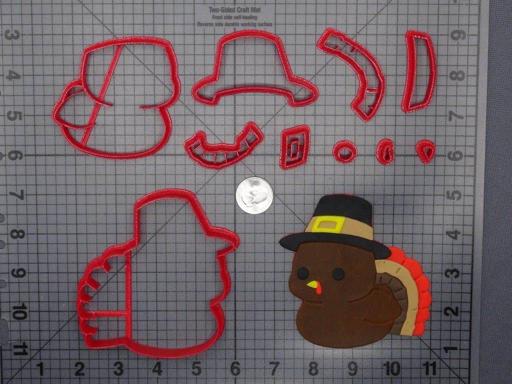 Thanksgiving - Turkey in Pilgrim Hat 266-F750 Cookie Cutter Set
