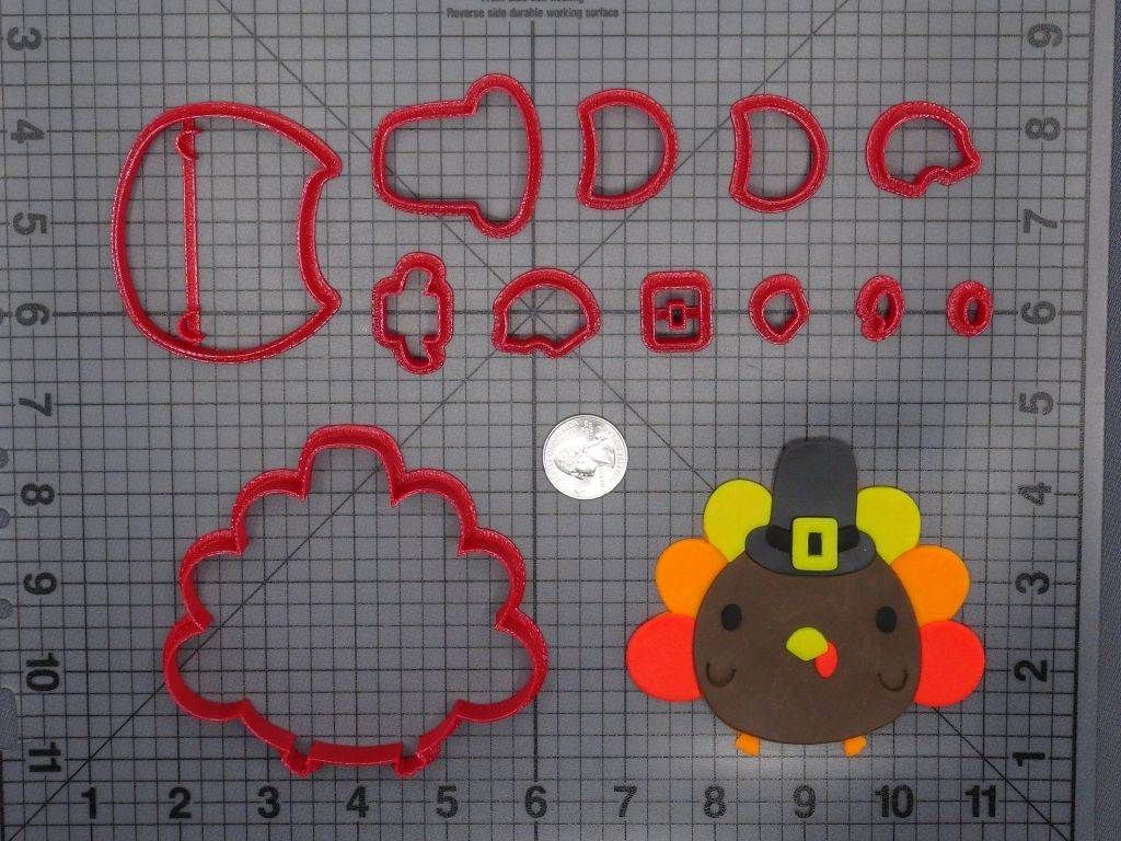 Thanksgiving - Turkey in Pilgrim Hat 266-F751 Cookie Cutter Set