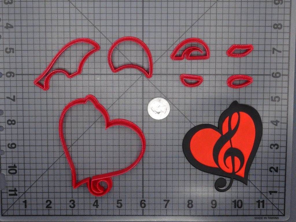 Treble Clef in Heart 266-F523 Cookie Cutter Set