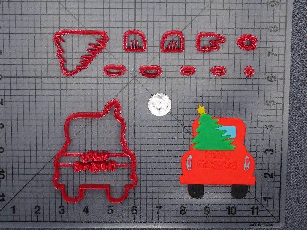 Tree in Truck Merry Christmas 266-F734 Cookie Cutter Set
