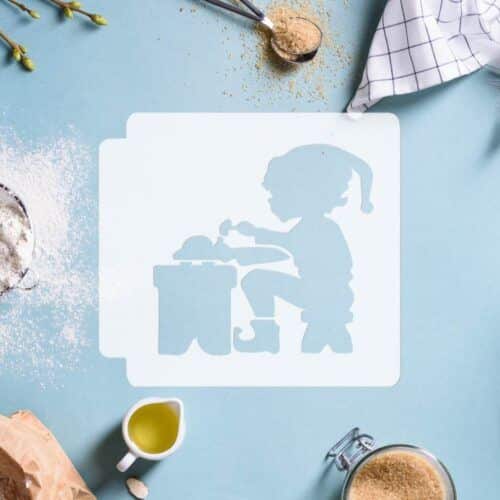 Christmas - Elf with Car 783-E305 Stencil