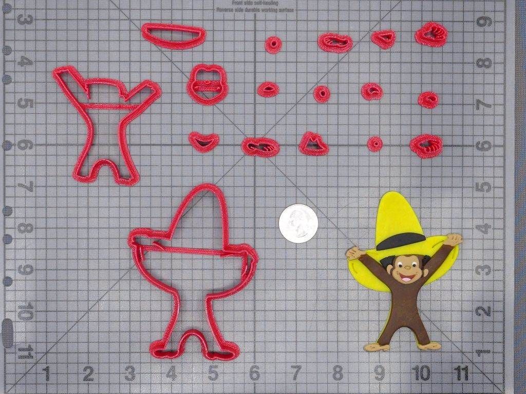 Curious George - George Monkey with Hat 266-F980 Cookie Cutter Set