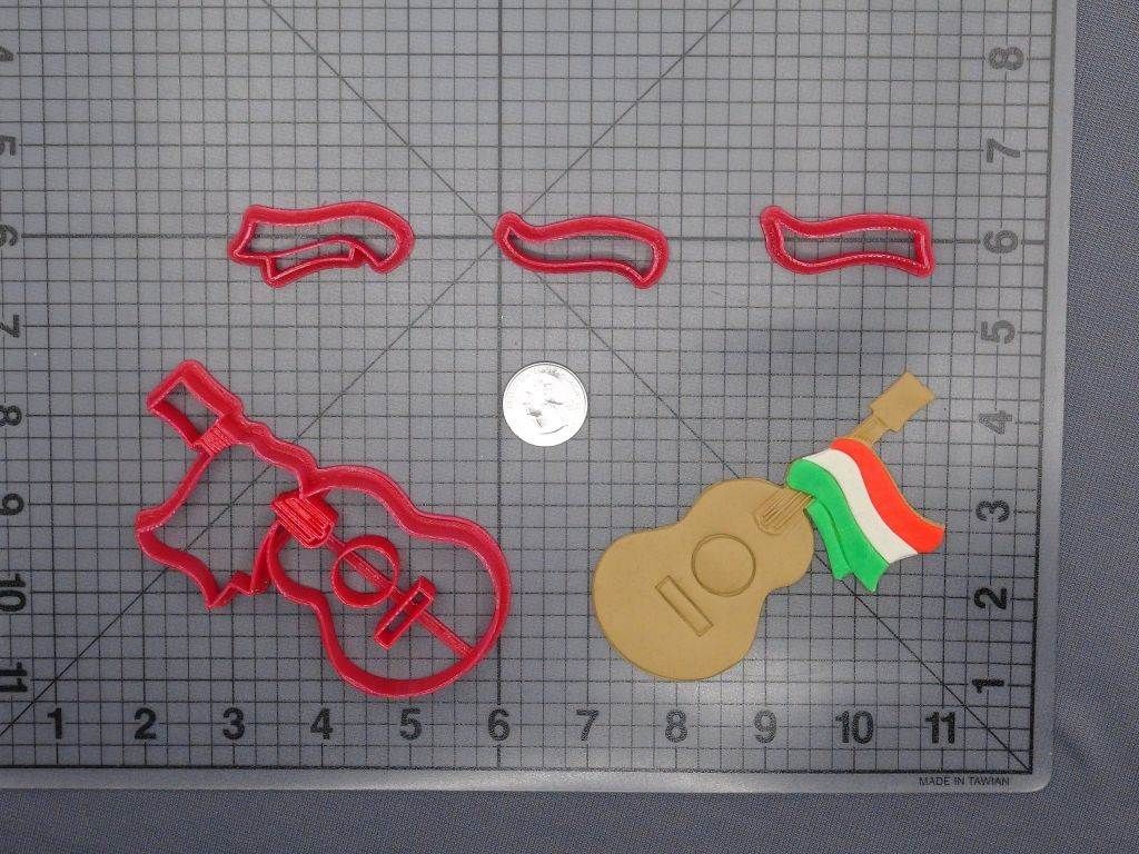 Guitar with Mexican Flag 266-D385 Cookie Cutter Set