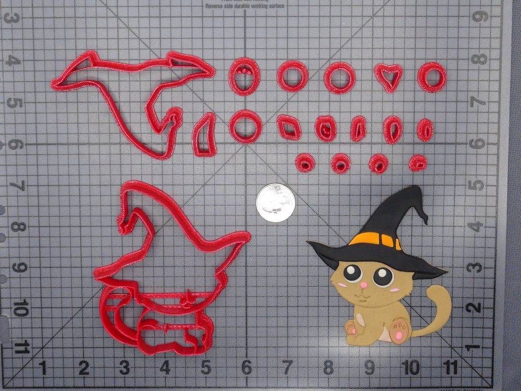 Halloween - Cat in Witch Hat 266-F535 Cookie Cutter Set