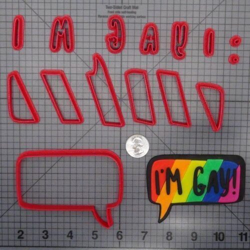 Im Gay Rainbow Speech Bubble 266-F888 Cookie Cutter Set