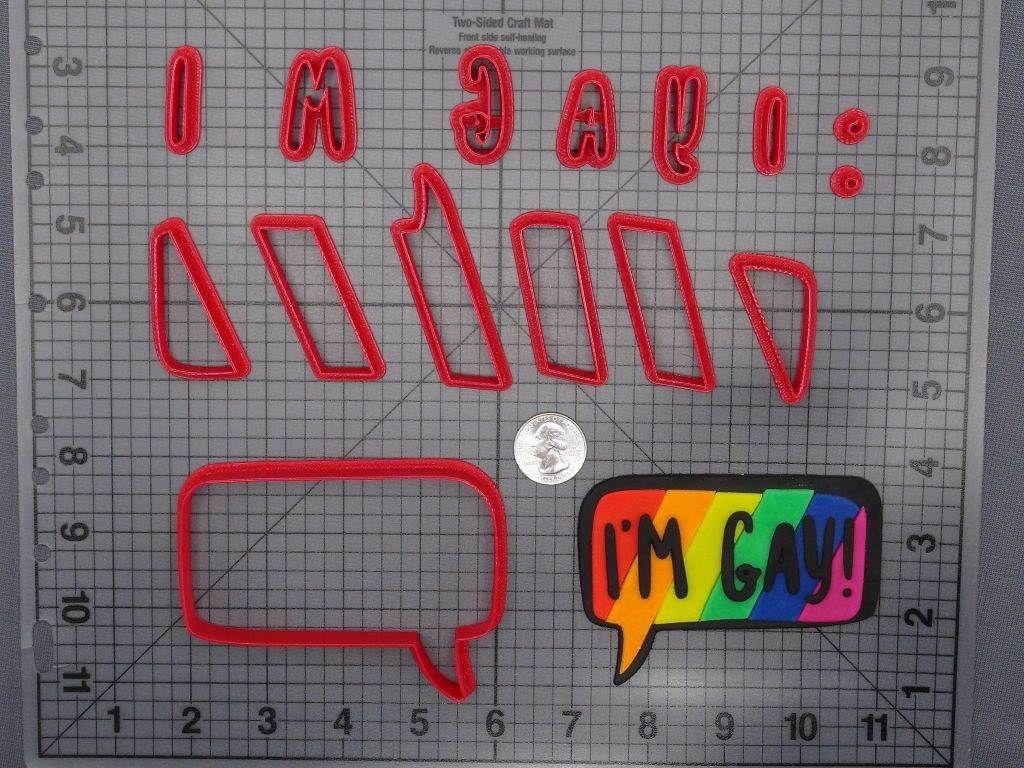 Im Gay Rainbow Speech Bubble 266-F888 Cookie Cutter Set
