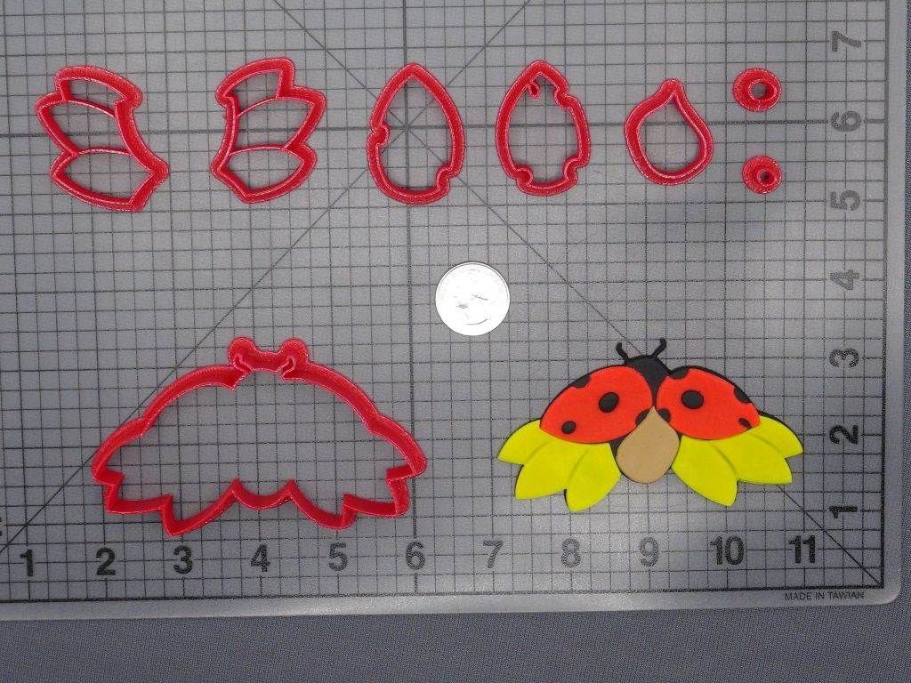 Lady Bug on Flower 266-F887 Cookie Cutter Set