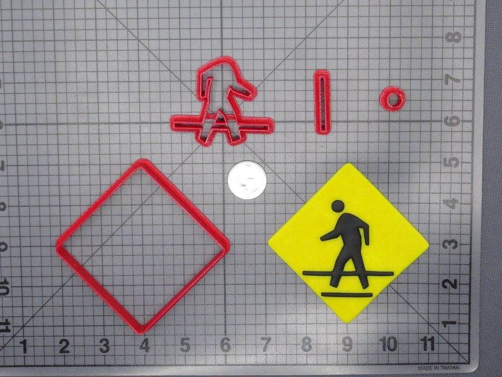 Pedestrian Crossing Sign 266-F999 Cookie Cutter Set