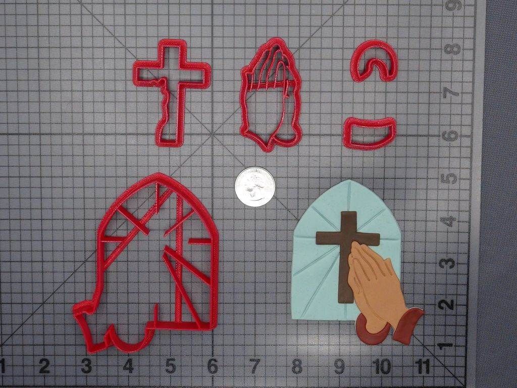 Praying Hands and Cross 266-F846 Cookie Cutter Set