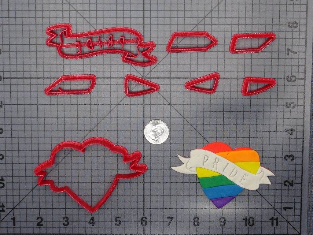 Pride Rainbow Heart 266-F995 Cookie Cutter Set