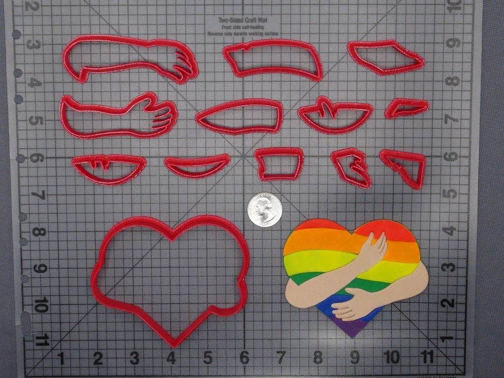 Rainbow Heart Hug 266-F853 Cookie Cutter Set