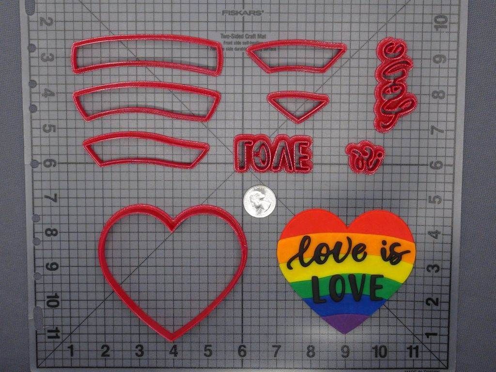 Rainbow Heart Love is Love 266-F856 Cookie Cutter Set