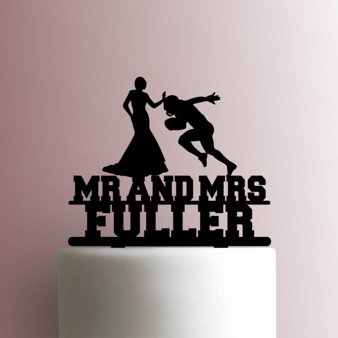 Custom Football Wedding Name 225-A622 Cake Topper