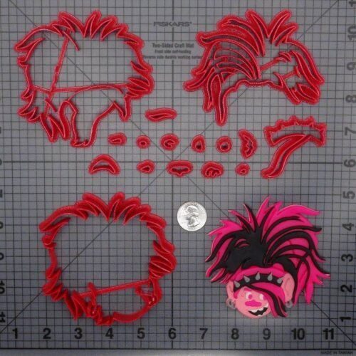 Trolls - Poppy Rock Zombie Head 266-F505 Cookie Cutter Set