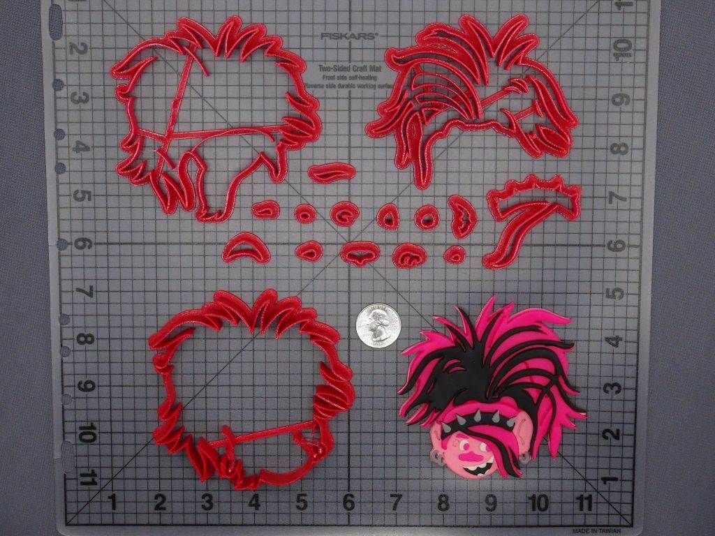 Trolls - Poppy Rock Zombie Head 266-F505 Cookie Cutter Set
