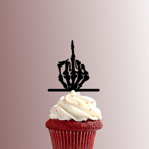 Skeleton FU Hand 228-515 Cupcake Topper