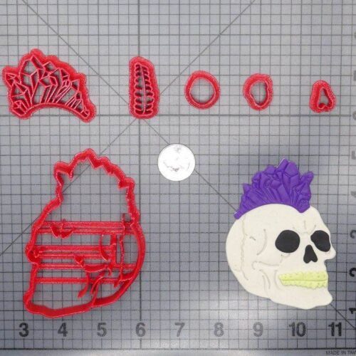 Skull with Crystal Mohawk 266-G172 Cookie Cutter Set