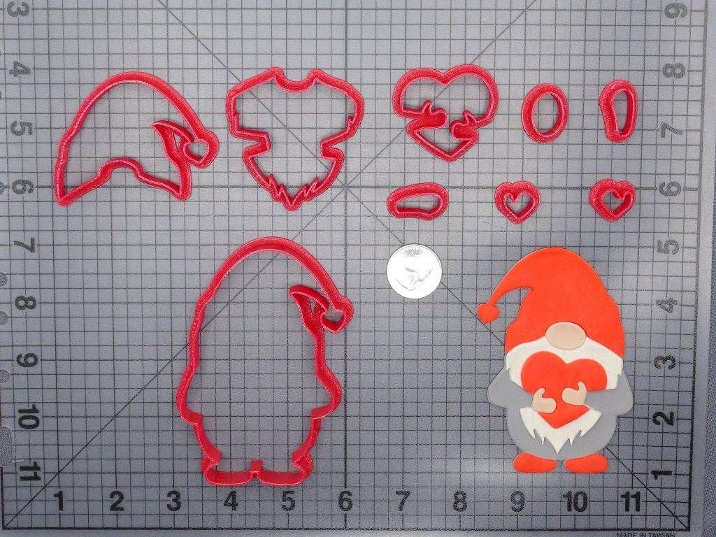 Valentines Day - Gnome with Heart 266-G272 Cookie Cutter Set