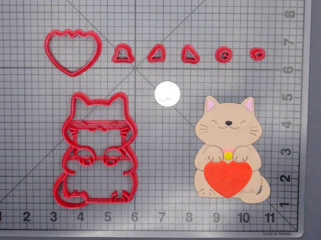 Cat with Heart 266-G273 Cookie Cutter Set