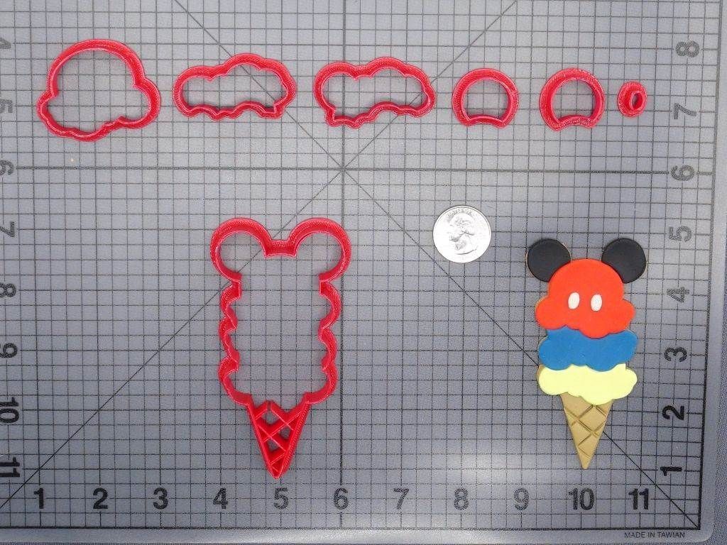 Mickey Mouse Ice Cream Cone 266-G213 Cookie Cutter Set