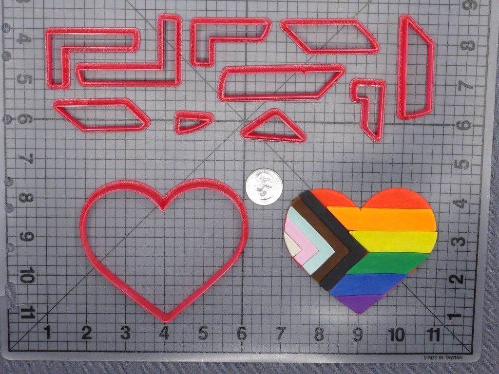 Progress Pride Heart 266-G208 Cookie Cutter Set