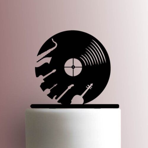Record with Instruments 225-A792 Cake Topper
