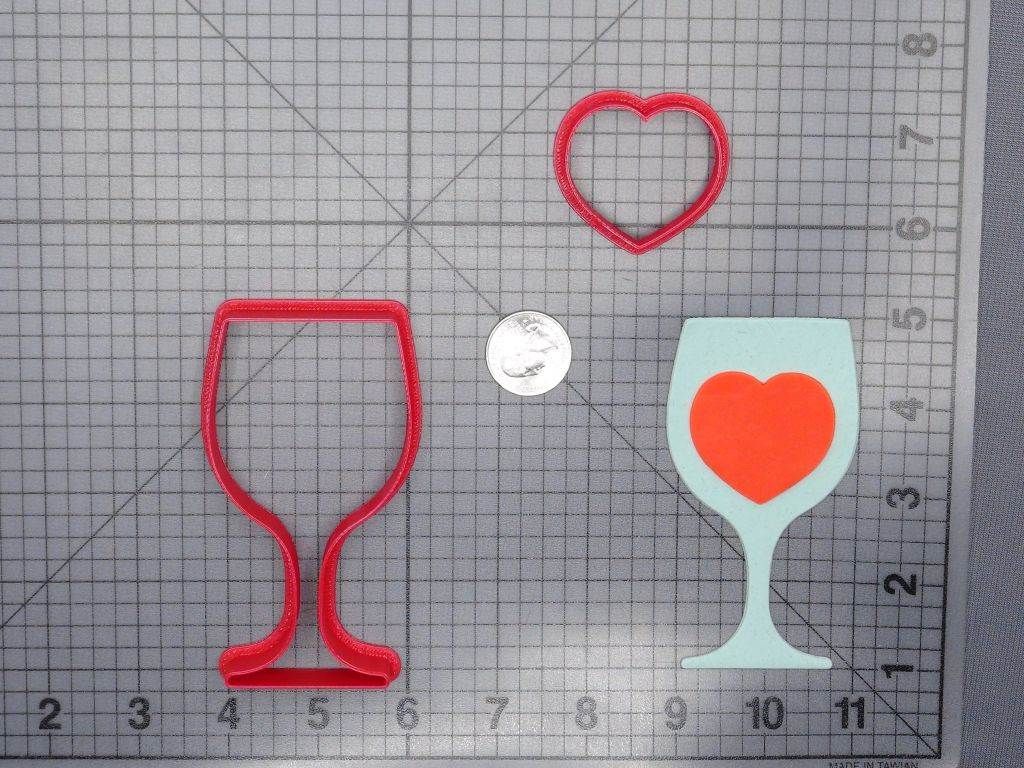 Wine Glass Heart 266-G450 Cookie Cutter Set