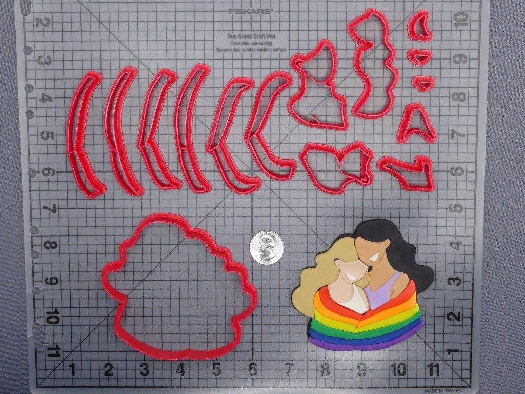 Couple with Rainbow Flag 266-G301 Cookie Cutter Set