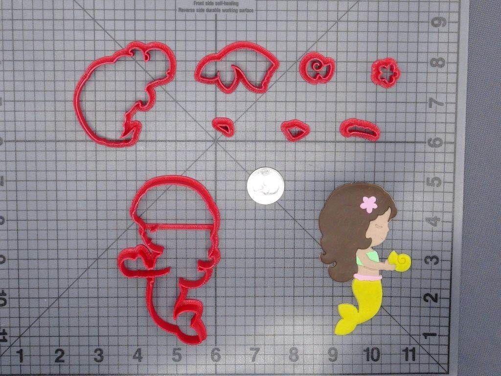 Mermaid with Shell 266-G354 Cookie Cutter Set