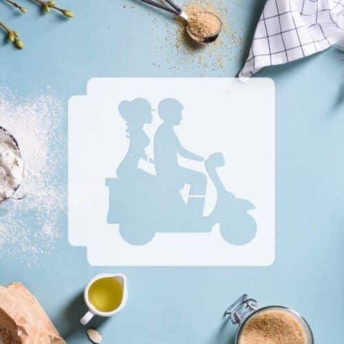 Couple on Scooter 783-F919 Stencil
