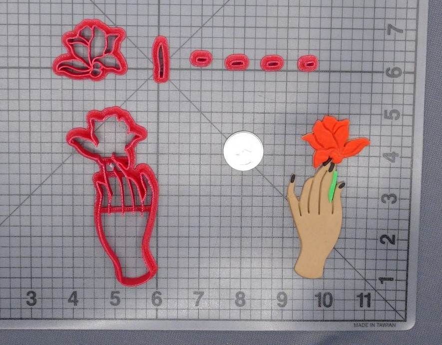 Hand with Rose Flower 266-G376 Cookie Cutter Set