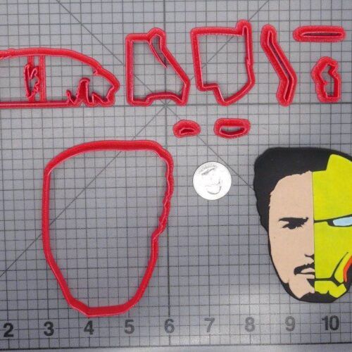 Iron Man Robert Downey Jr Head 266-G389 Cookie Cutter Set