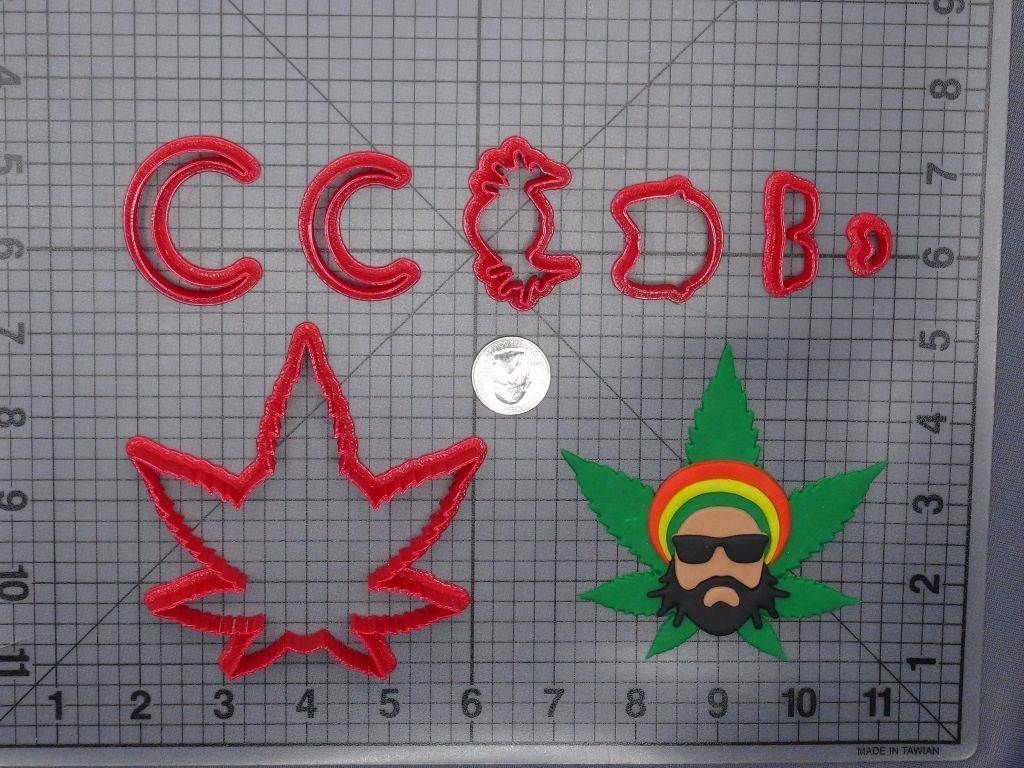 Rasta Man with Leaf 266-G494 Cookie Cutter Set