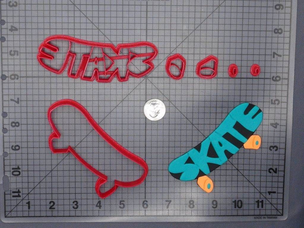 Skateboard 266-G487 Cookie Cutter Set